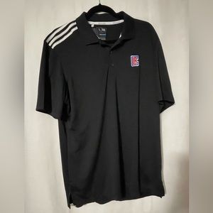 Adidas LA Clippers logo 3-Stripe Black Polo shirt
